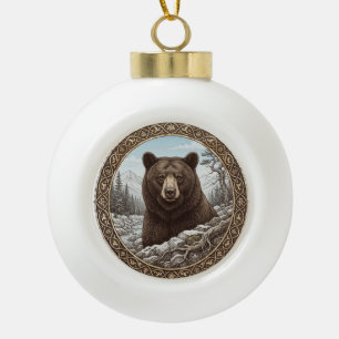 Strength of the Wild Bear Vintage Ceramic Ornament