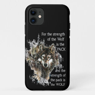 Strength of Wolf is Pack Family Quote  Customise iPhone 11 Case
