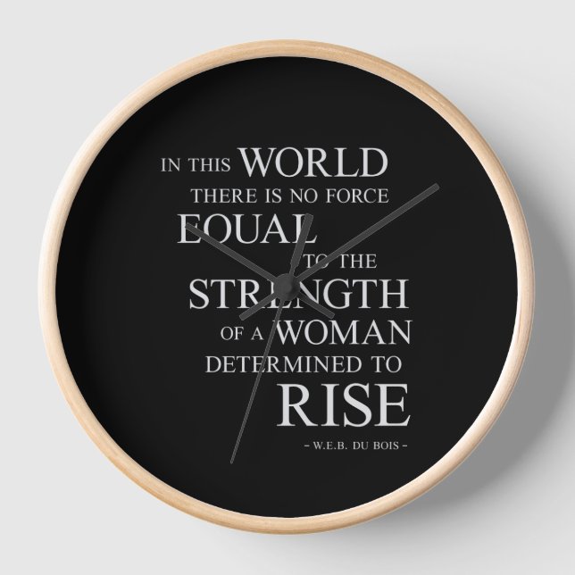 Strength Of Woman Inspirational Motivational Quote Wall Clock (Front)