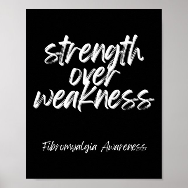 Strength Over Weakness - Fibromyalgia Awareness 1  Poster (Front)