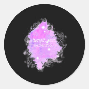 Strength Over Weakness Galaxy - Alopecia Areata Aw Classic Round Sticker