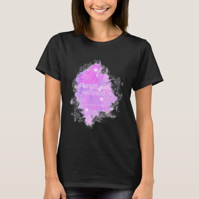 Strength Over Weakness Galaxy - Alopecia Areata Aw T-Shirt (Front)