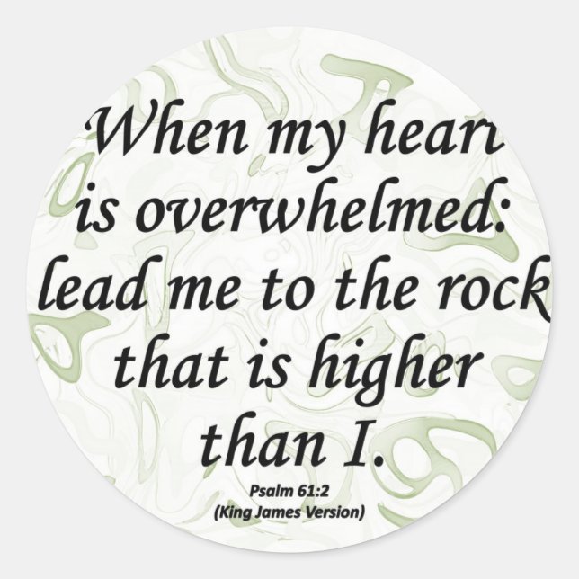 Strength Psalm 61-2 Classic Round Sticker (Front)