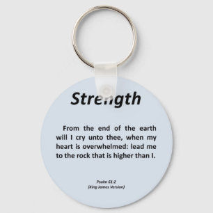 Strength Psalm 61-2 Key Ring