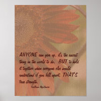 Strength Quote Orange Sunflower Inspirational
