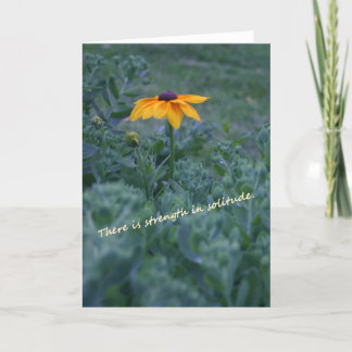 Strength solitude yellow flower quote card