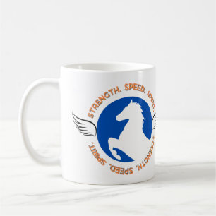 Strength Speed Spirit – Wild Horse Power Emblem Coffee Mug