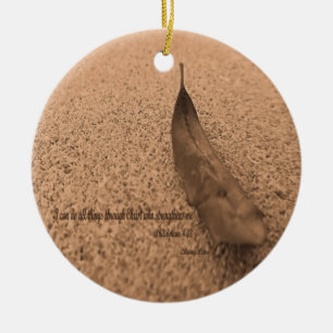 Strength Through Christ Phil 4:13 Scripture Ceramic Tree Decoration
