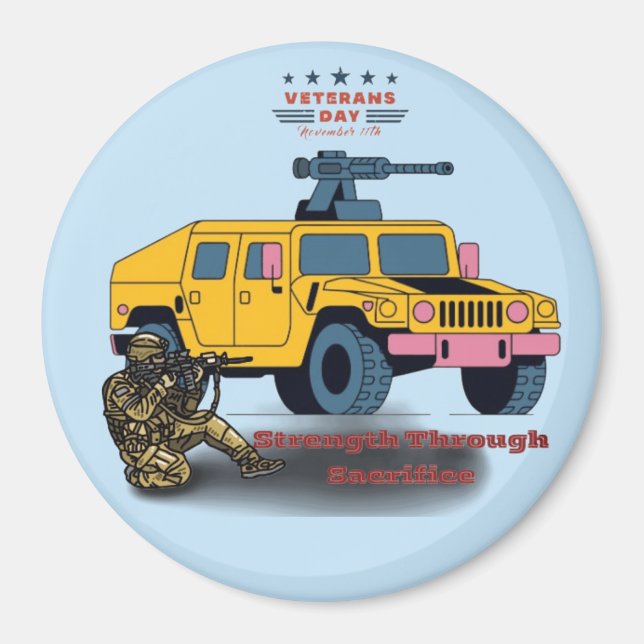 Strength through sacrifice baby blue magnet (Front)