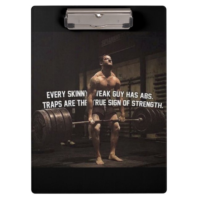 Strength Training Motivation - Traps - Workout Clipboard (Front)