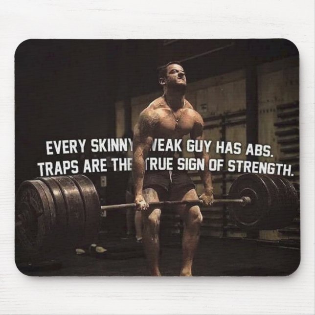Strength Training Motivation - Traps - Workout Mouse Mat (Front)