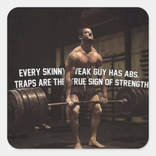 Strength Training Motivation - Traps - Workout Square Sticker