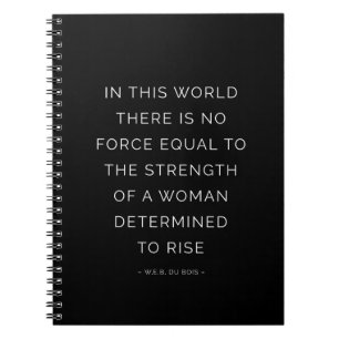Strength Woman Inspirational Quote Notebook Black
