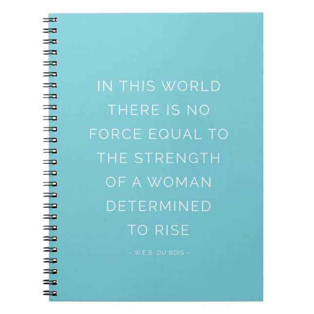 Strength Woman Inspirational Quote Notebook Blue (Front)