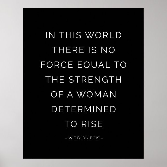 Strength Woman Inspirational Quote Posters Black (Front)