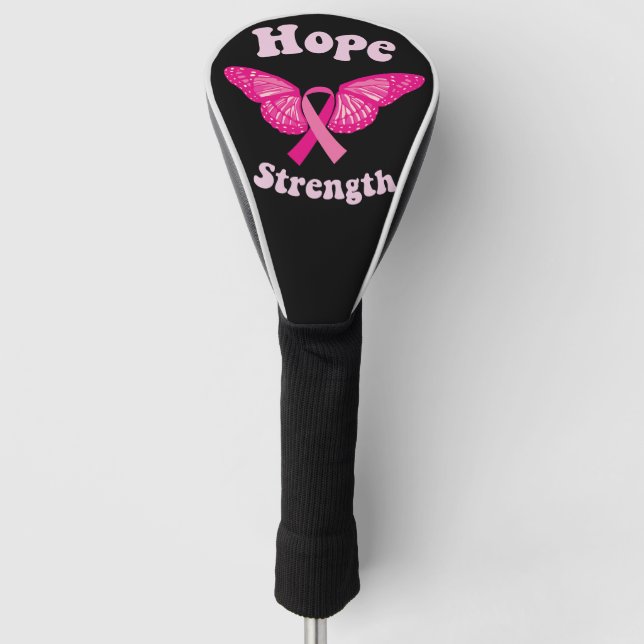 Strength Women Cancer Awareness Breast Cancer  Golf Head Cover (Front)