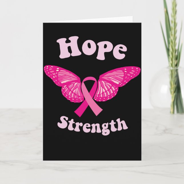Strength Women Cancer Awareness Breast Cancer  Thank You Card (Front)