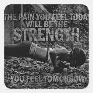 STRENGTH - Women's Workout Motivational Square Sticker