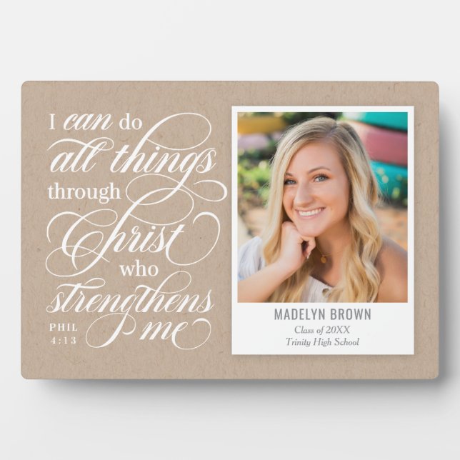 Strengthened Graduation Keepsake Desktop Plaque (Front)