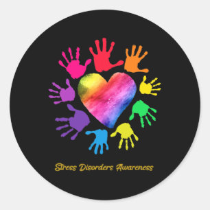 Stress Disorders Awareness Hands Stress Disorders Classic Round Sticker