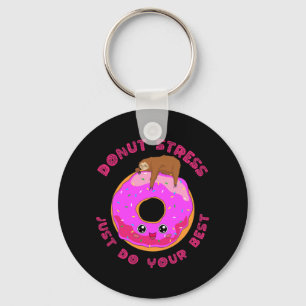 Stress Just Do Your Best Test Day Sloth Design  Key Ring