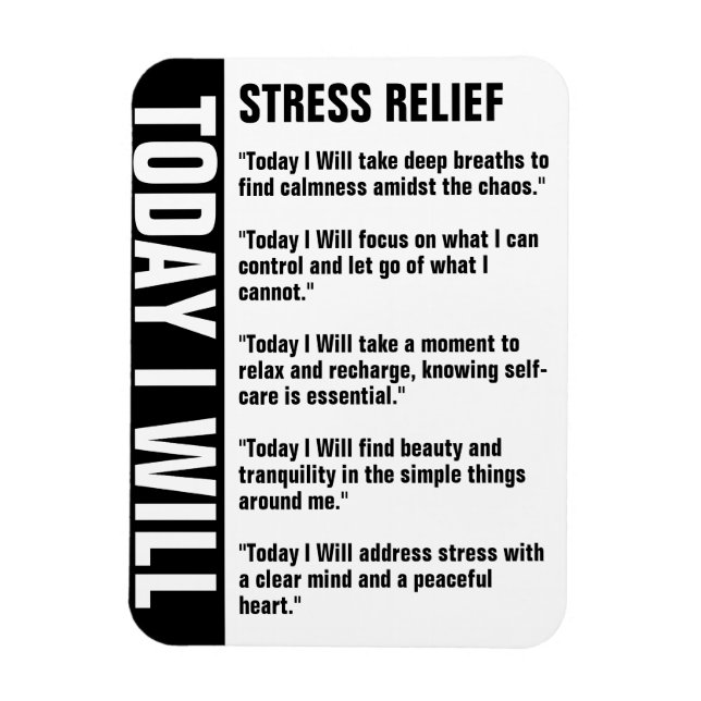 Stress Relief Goals Reminder Customise Magnet (Vertical)