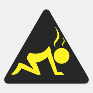 Stress Symbol (Yellow on Black) Triangle Sticker