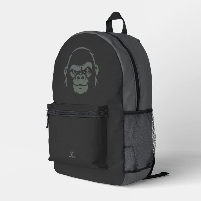 Stressed Ape - 'Calm' Printed Backpack (Back Corner Right)