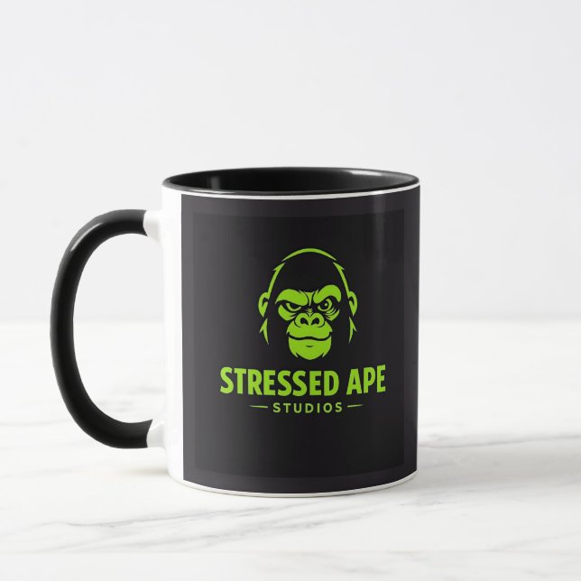 Stressed Ape Studios Green Logo Mug (Left)