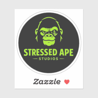 Stressed Ape Studios Green Logo-Sticker