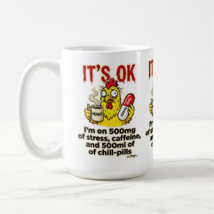 Stressed Chicken Coffee Lover Funny Mum Life Mug