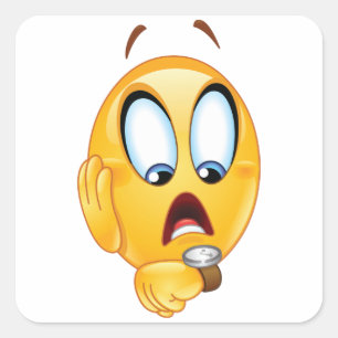 Stressed Emoji Square Sticker
