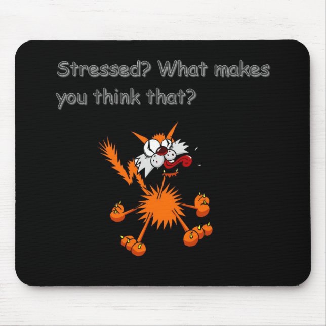 stressed kitty mouse pad (Front)