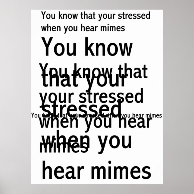 Stressed Poster (Front)