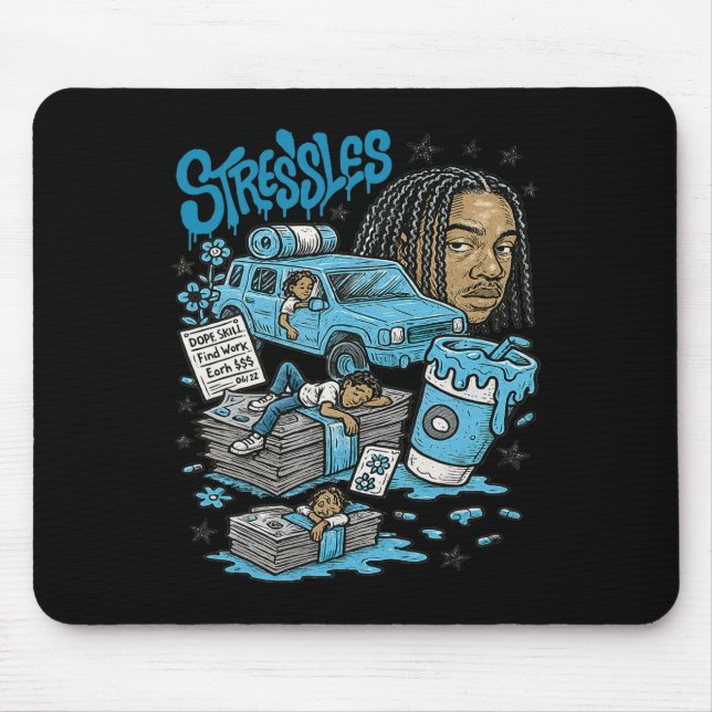 Stressless 11 Legend Blue White Black 2025 Hallowe Mouse Mat (Front)