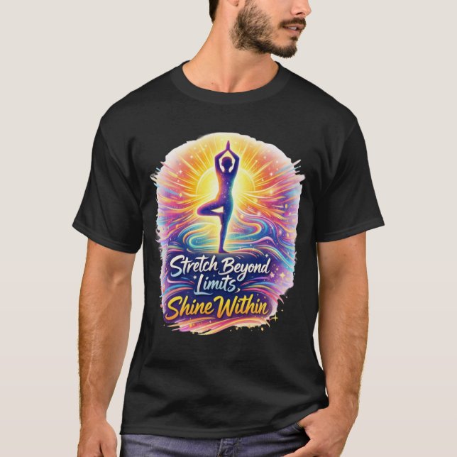 Stretch Beyond Limits Bold Yoga Energy Tee (Front)