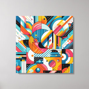 Stretch Canvas Print - Colourful Geometric Art