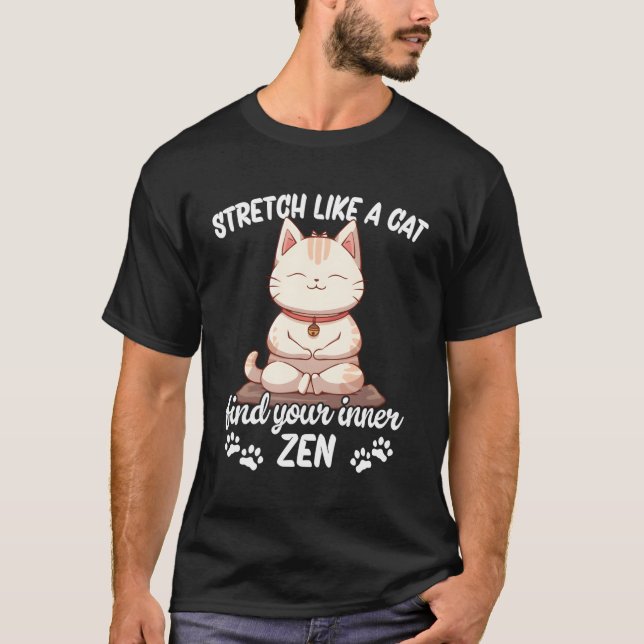 Stretch Like A Yoga Cat T-Shirt (Front)