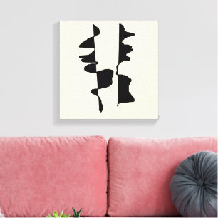 Stretched Canvas Painting - Abstract Dual Face Print