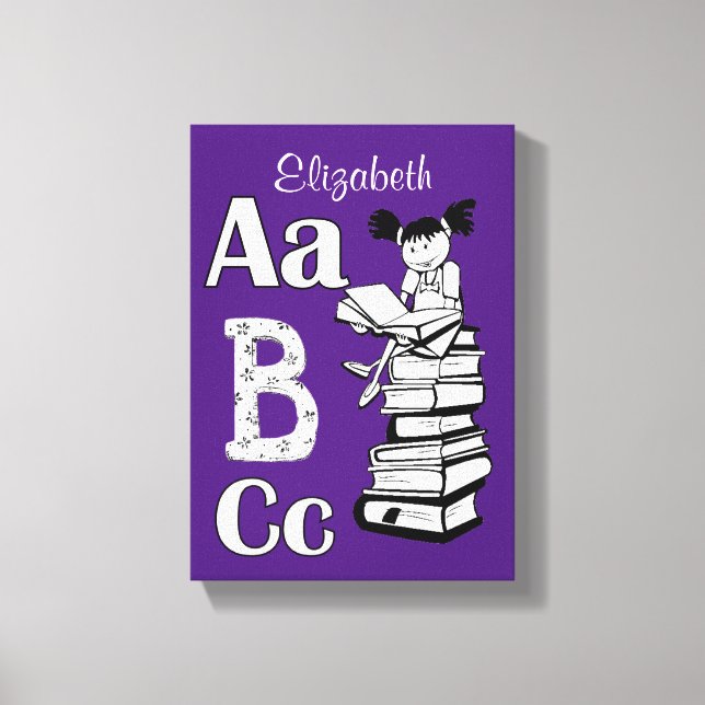 Stretched Canvas Print Abc Reading Purple (Front)