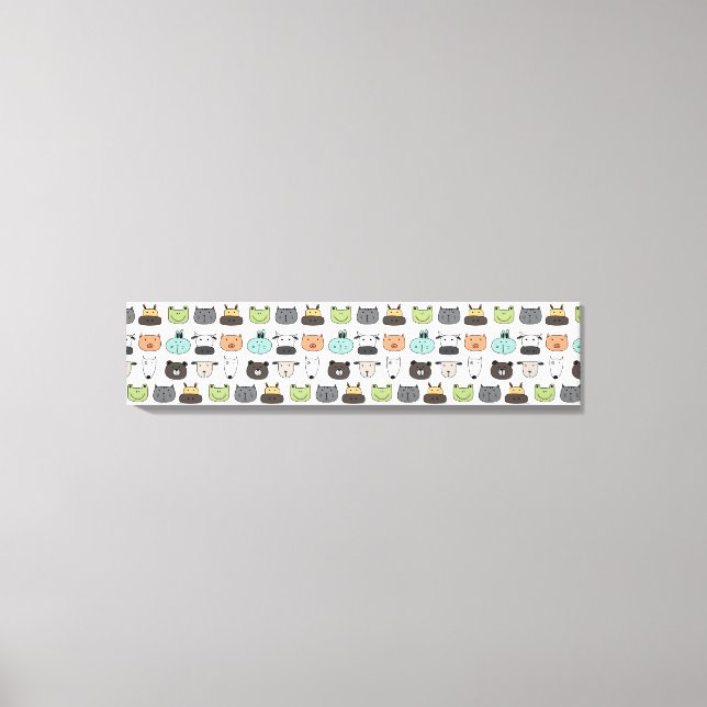 Stretched Canvas Print - Animal Faces (Front)