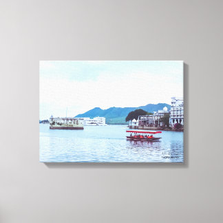 Stretched Canvas Print - Beautiful Lake Palace