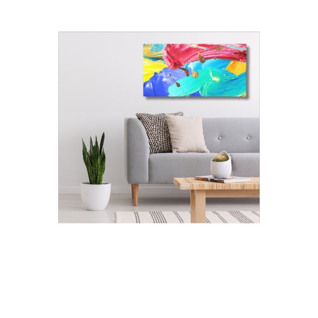 Stretched Canvas Print Blue Red Abstract Wall Art (Creator Uploaded)