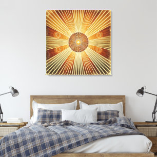  Stretched Canvas Print - Bohemian Sunburst in War