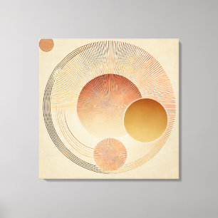 Stretched Canvas Print - Bohemian Sunburst in Warm