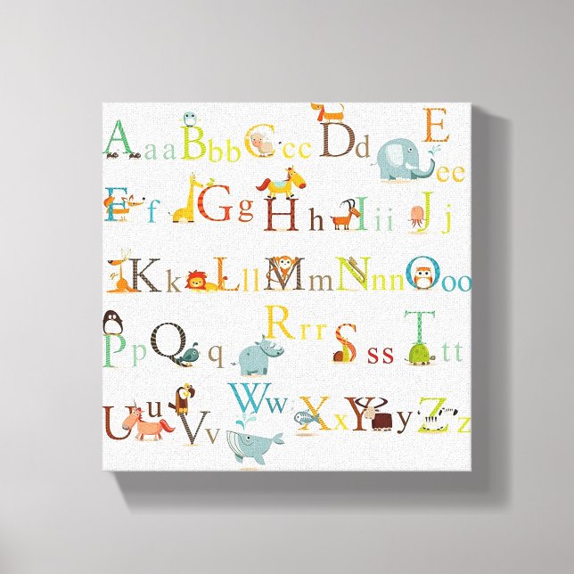 Stretched Canvas Print - Colourful Alphabet Print  (Front)