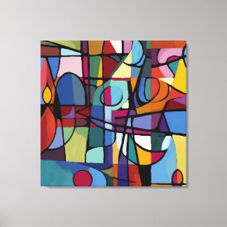 Stretched Canvas Print: Cubism Abstract Art