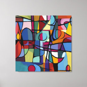 Stretched Canvas Print: Cubism Abstract Art Print