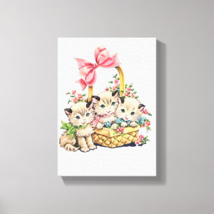Stretched Canvas Print Easter Day Kitten