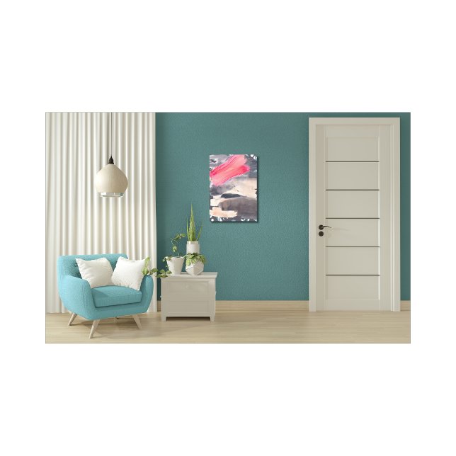 Stretched Canvas Print Grey Red Abstract Collage (Creator Uploaded)